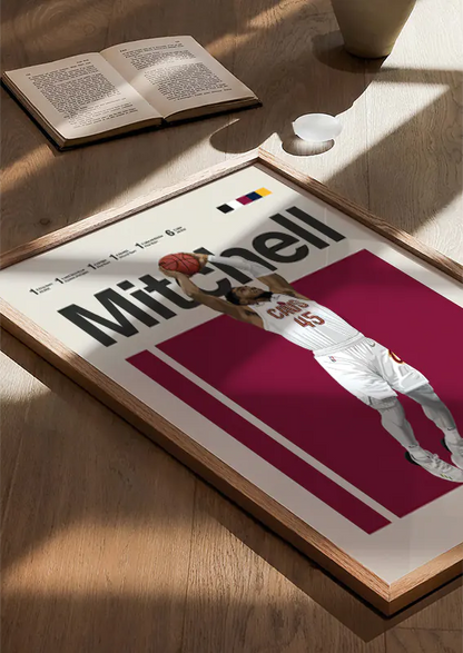 Basketball wall art featuring Donovan Mitchell slam dunk