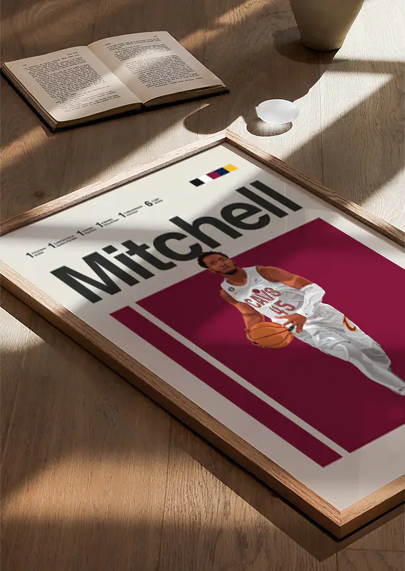 Cleveland Cavaliers wall art featuring Donovan Mitchell