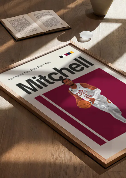 Cleveland Cavaliers wall art featuring Donovan Mitchell