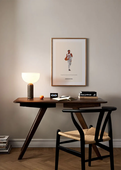 NBA wall art featuring Donovan Mitchell illustration and growth mindset message