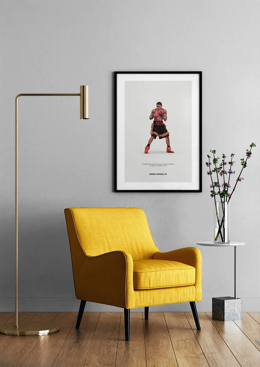 Motivational fighter art print with quote about ruling with an iron fist