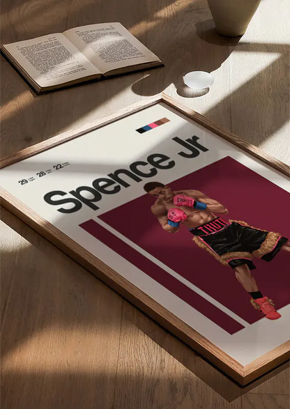 Illustrated Errol Spence Jr print for gym or game room decor
