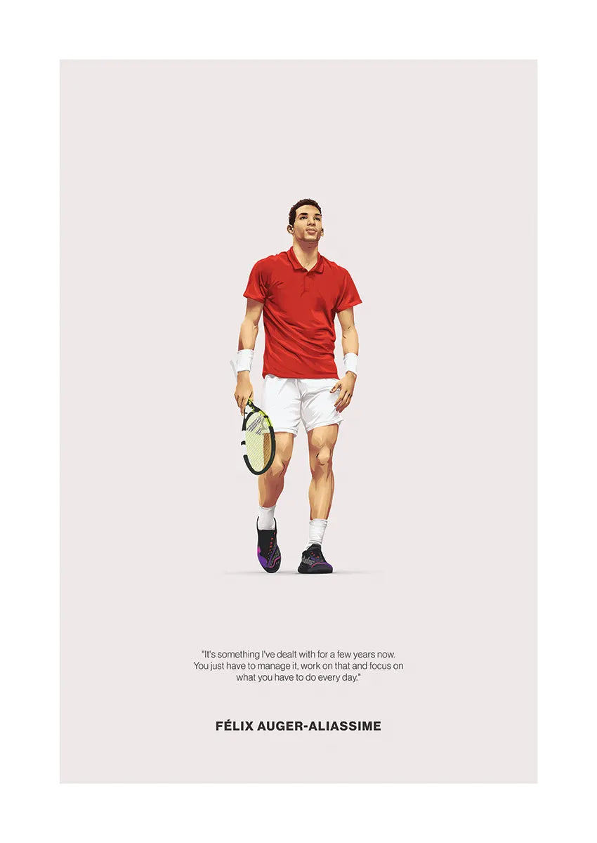 Félix Auger-Aliassime tennis poster with motivational quote