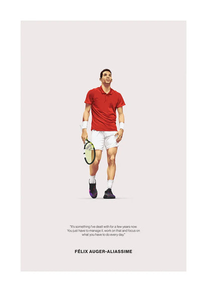 Félix Auger-Aliassime tennis poster with motivational quote