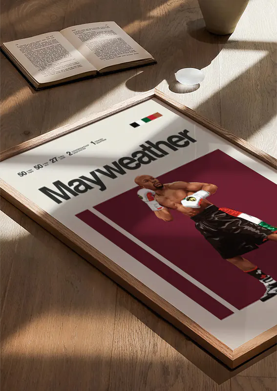 Floyd Mayweather victory pose poster for sports room or gym decor