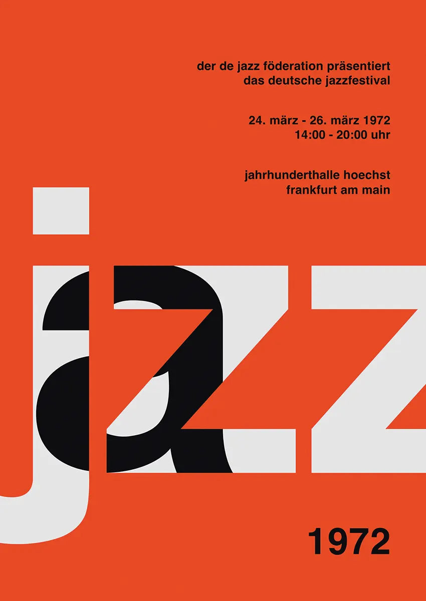 vintage jazz festival poster frankfurt germany 1972