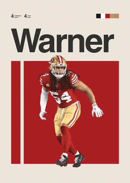 Fred Warner poster in San Francisco 49ers uniform