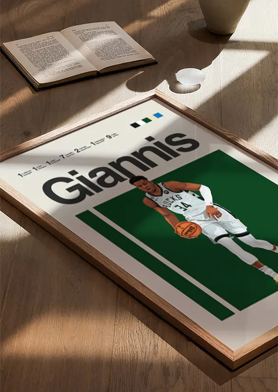 Milwaukee Bucks wall art featuring Giannis Antetokounmpo