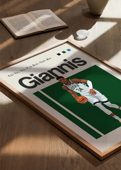 Milwaukee Bucks wall art featuring Giannis Antetokounmpo
