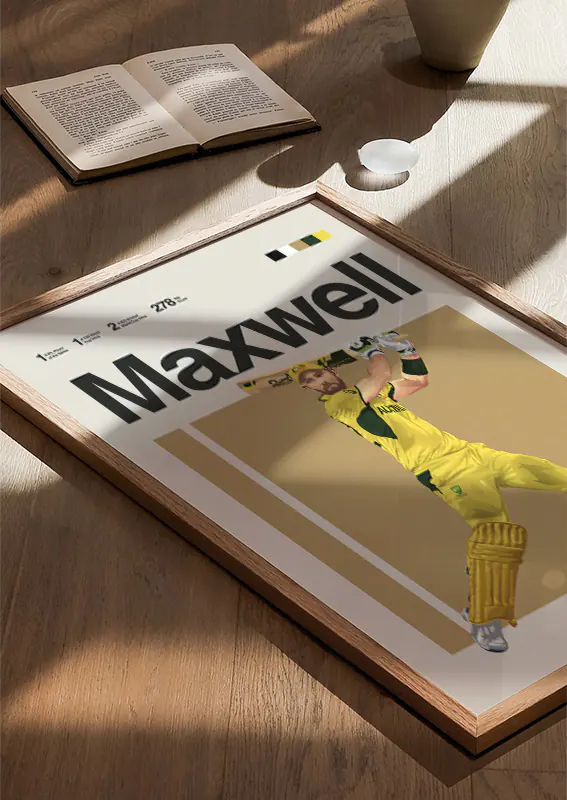 Printed Glenn Maxwell poster for sports fans and cricket lovers