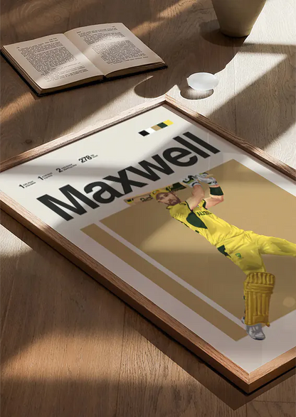 Printed Glenn Maxwell poster for sports fans and cricket lovers