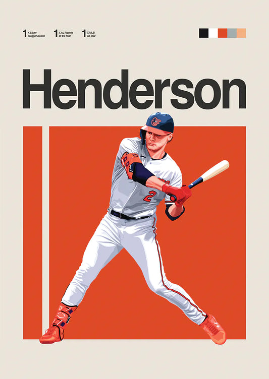 gunnar henderson poster baltimore orioles baseball wall art