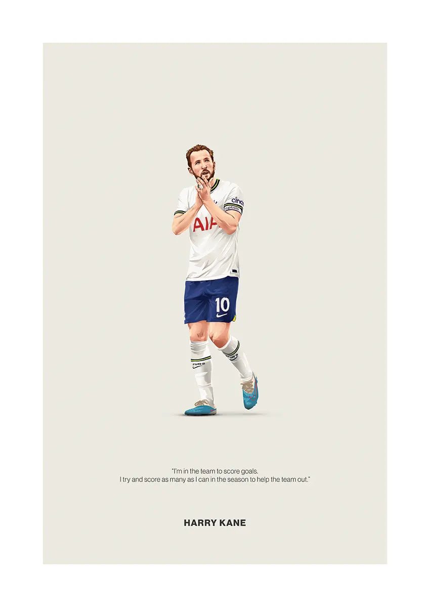 Harry Kane Tottenham Hotspur poster with motivational quote