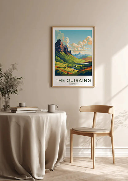 Scottish Highlands landscape wall art featuring green hills and rocky ridges