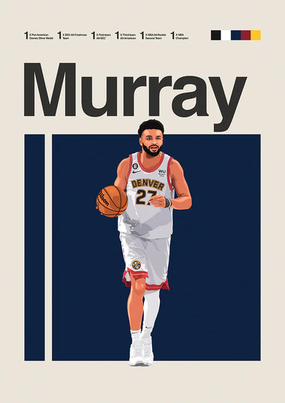 Jamal Murray poster featuring Denver Nuggets NBA champion