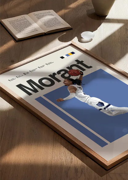 Memphis Grizzlies wall art featuring Ja Morant jump dunk