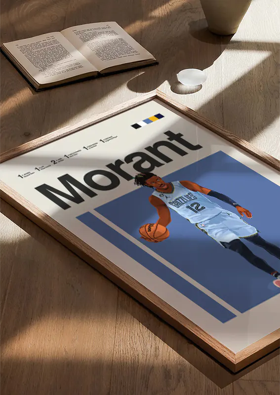 Memphis Grizzlies poster of Ja Morant dribbling mid-play