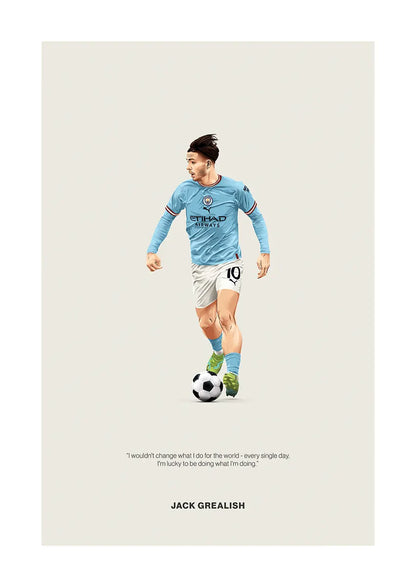 Jack Grealish Manchester City poster with inspirational quote