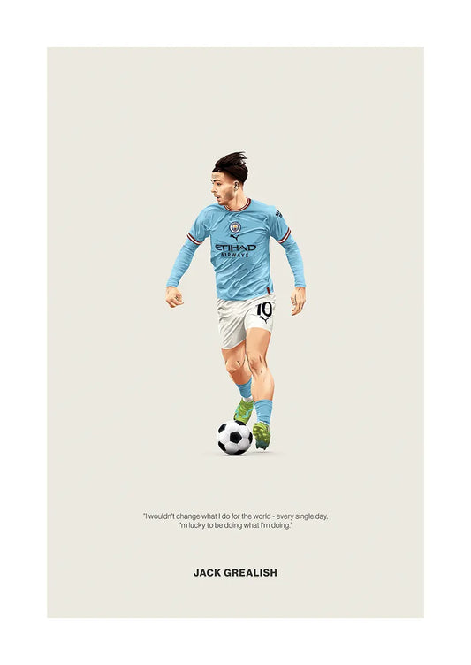 Jack Grealish Manchester City poster with inspirational quote