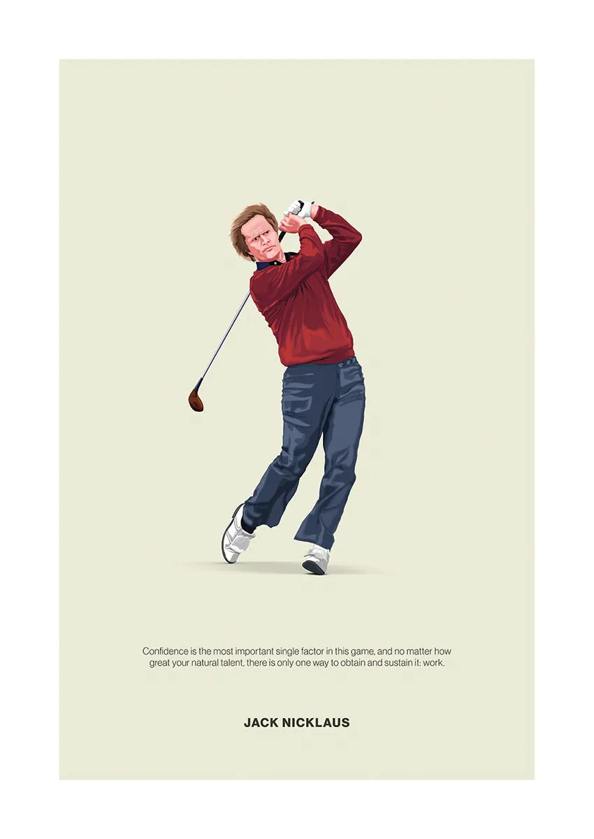 Jack Nicklaus golf swing poster with motivational quote