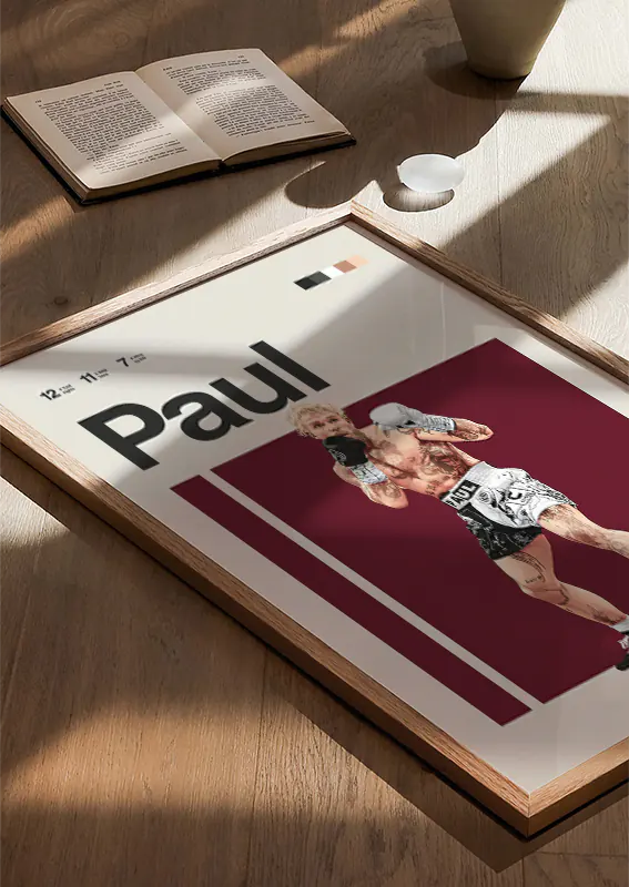 Jake Paul fight night poster for game room or gym-style decor