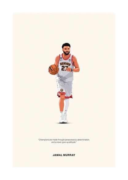Jamal Murray Denver Nuggets basketball poster with motivational quote