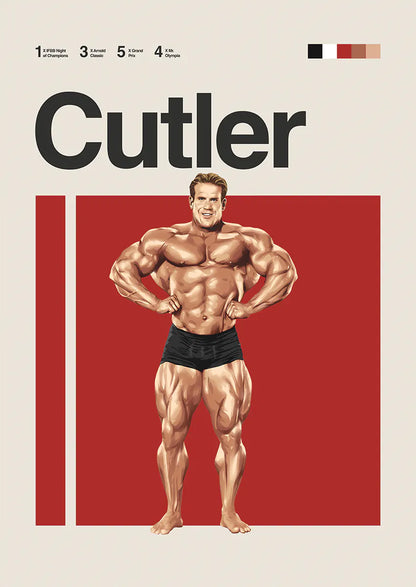 Jay Cutler poster in bodybuilding competition pose