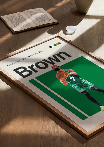 Boston Celtics poster featuring Jaylen Brown basketball shot