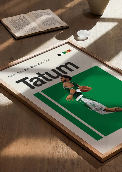Boston Celtics wall art featuring Jayson Tatum dunk