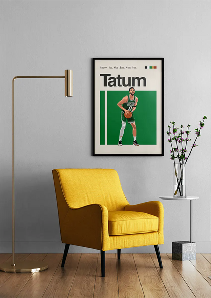 NBA poster of Jayson Tatum focused before taking a shot