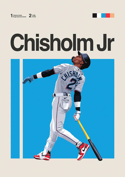 jazz chisholm jr poster miami marlins wall art