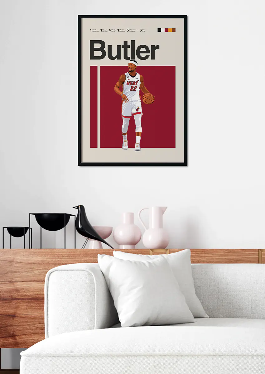 NBA artwork of Jimmy Butler focused in-game stance