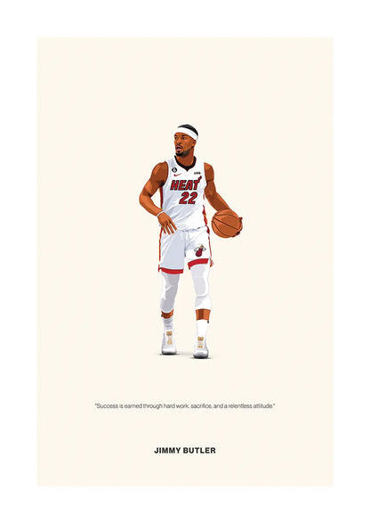 Jimmy Butler Miami Heat poster with motivational quote about success