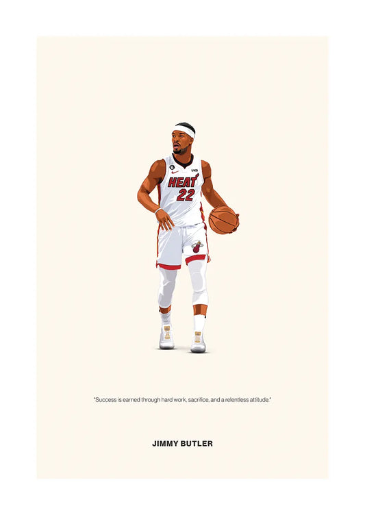 Jimmy Butler Miami Heat poster with motivational quote about success
