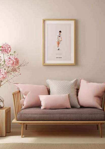 Retro tennis legend artwork for office or game room decor