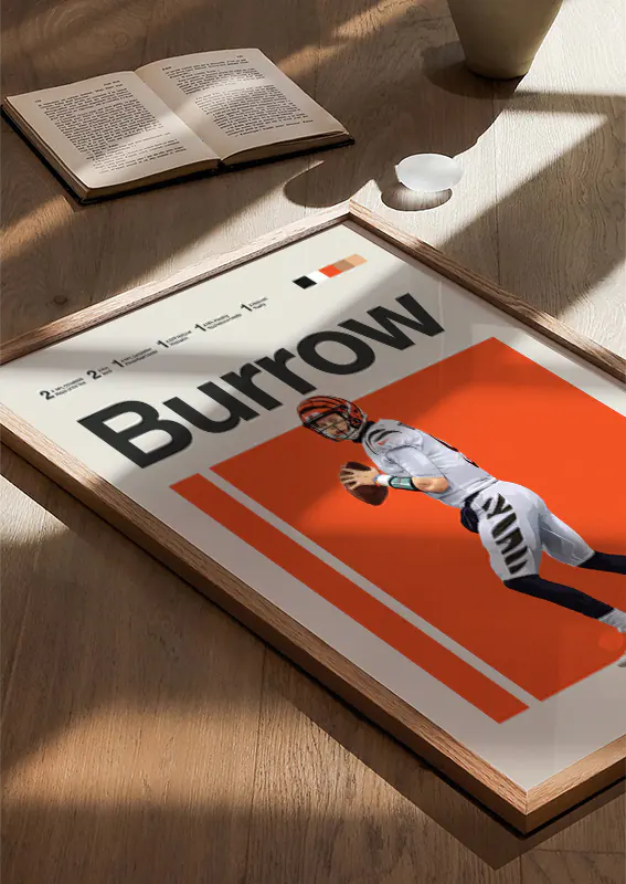 Cincinnati Bengals football art with orange background
