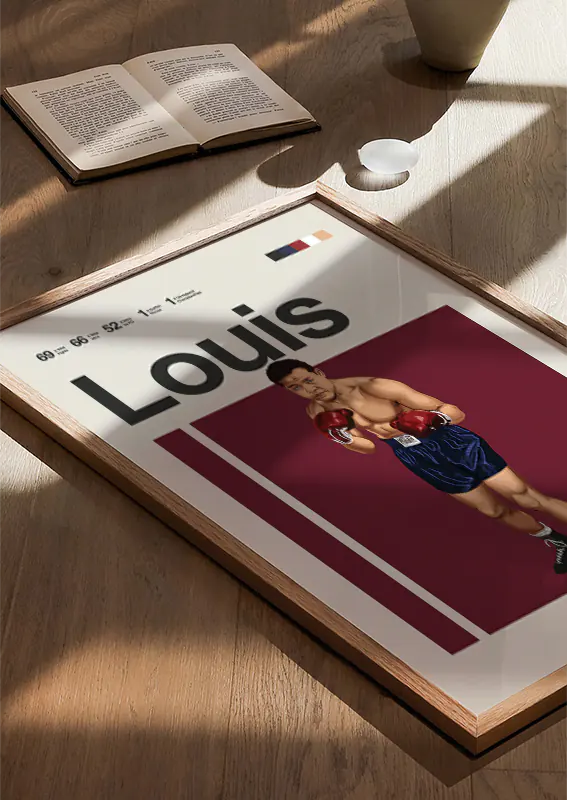 Joe Louis heavyweight boxing legend poster for vintage-style decor