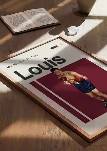 Joe Louis heavyweight boxing legend poster for vintage-style decor