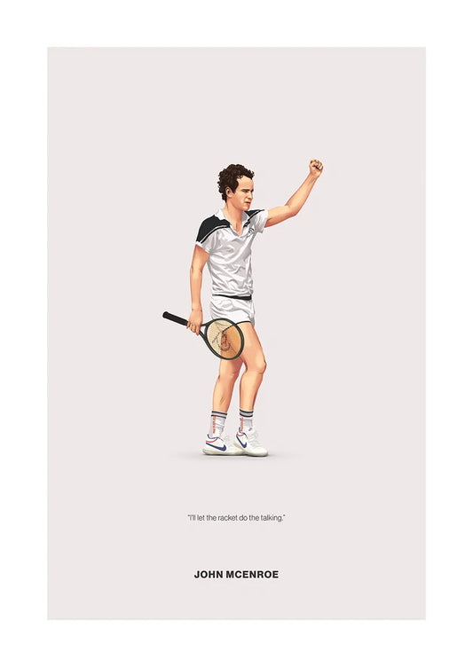 John McEnroe tennis poster vintage athlete quote wall art