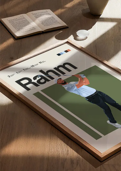 contemporary sports poster of Jon Rahm for office, studio, or modern interiors