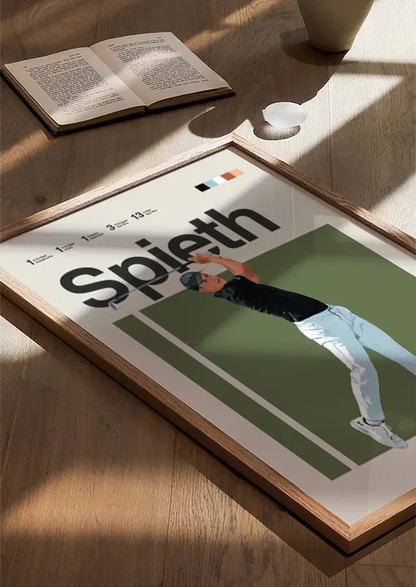PGA poster honoring Jordan Spieth's form and finesse for sports interiors