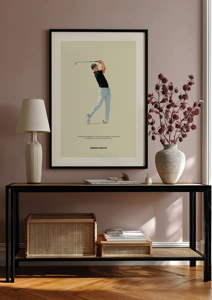 Inspirational golf wall art featuring Jordan Spieth