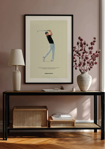 Inspirational golf wall art featuring Jordan Spieth