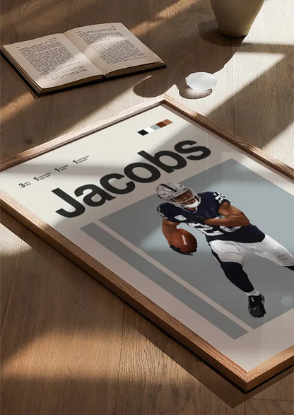 Josh Jacobs sports print for game room decor