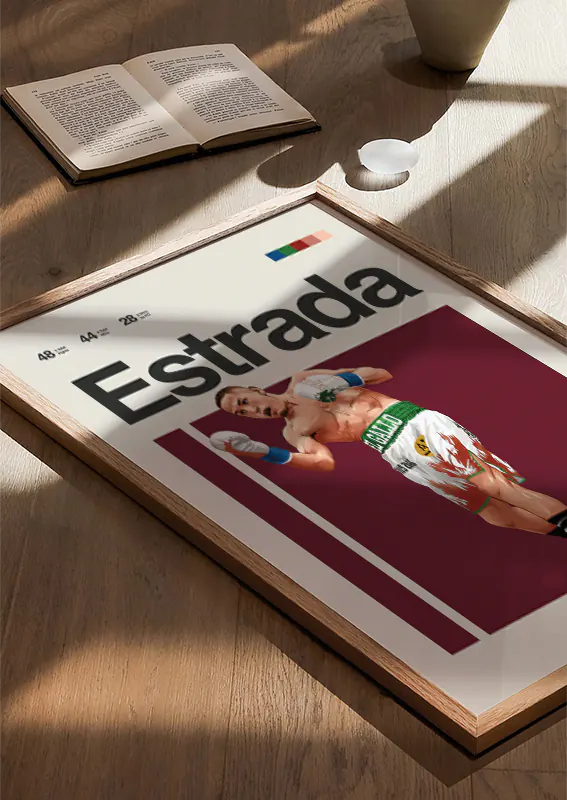 Juan Francisco Estrada Mexican boxing poster for gym or fan space decor