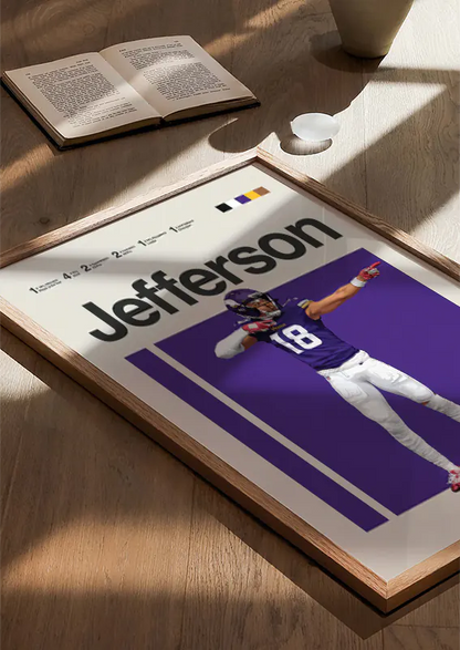 NFL sports wall decor featuring Justin Jefferson