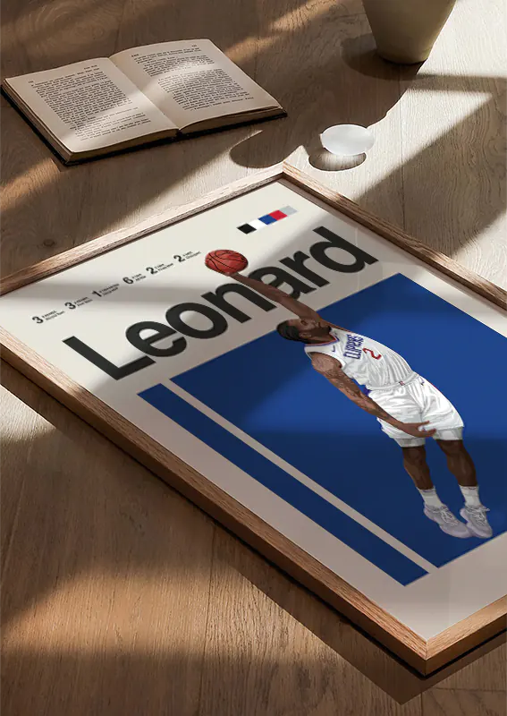 Kawhi Leonard jump and dunk basketball poster print