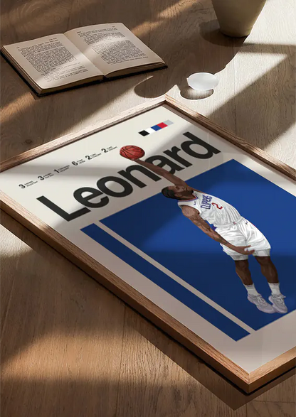 Kawhi Leonard jump and dunk basketball poster print