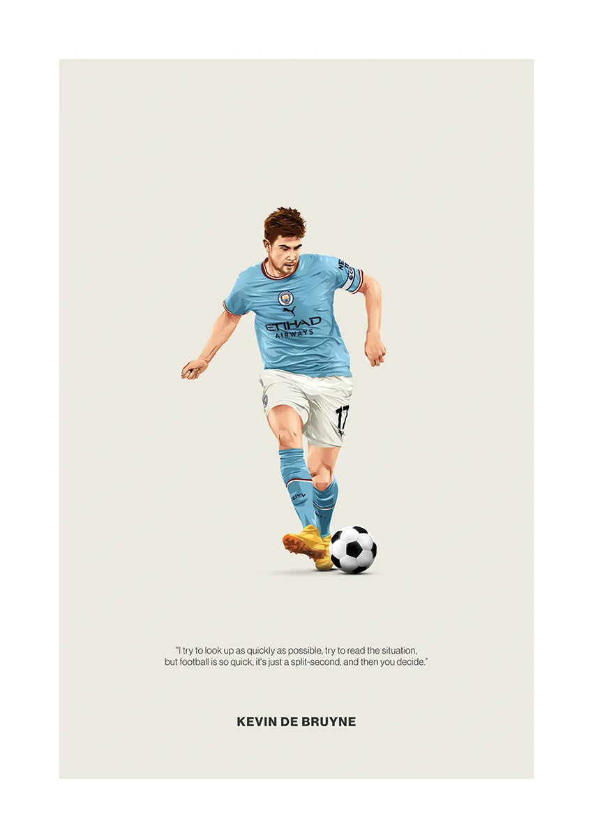 Kevin De Bruyne Manchester City poster with tactical football quote