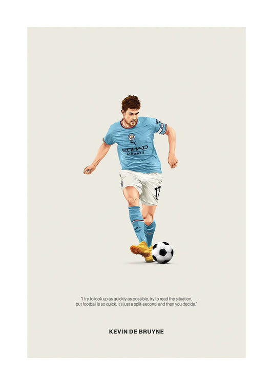 Kevin De Bruyne Manchester City poster with tactical football quote